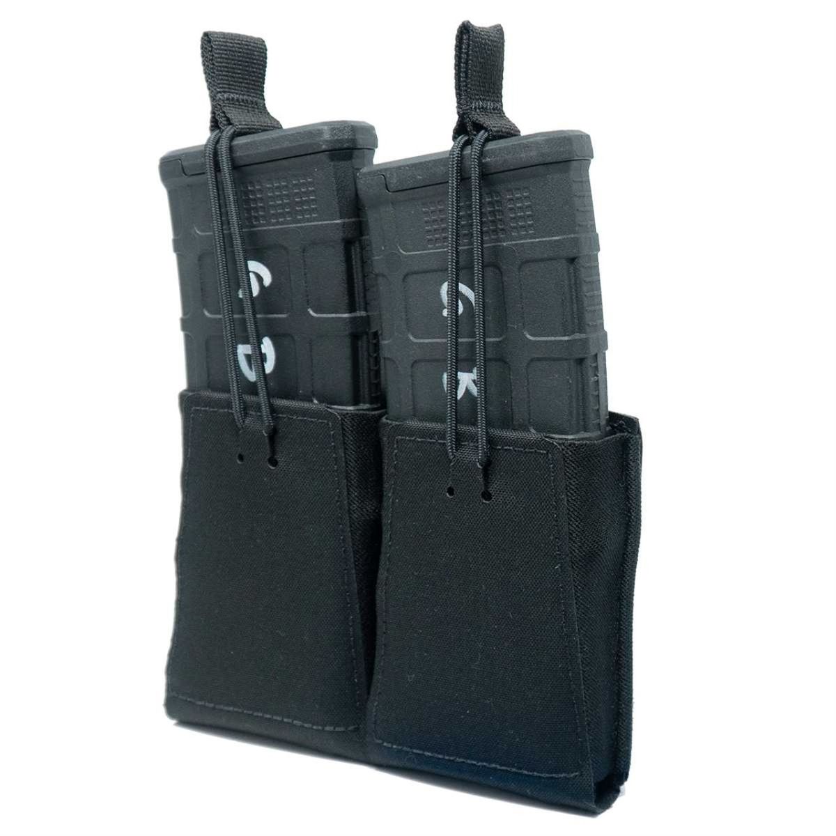 Double Rifle Magazine Pouch 5.56 | Bungee Retention - Schwarz