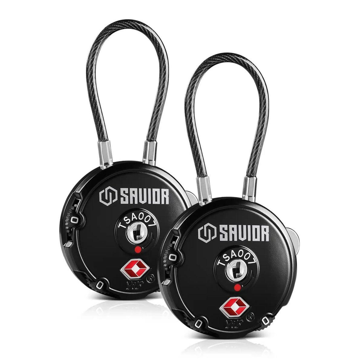 3-DIGIT CABLE LOCK | 1/2/4 PACK - Schwarz, 2 Stk