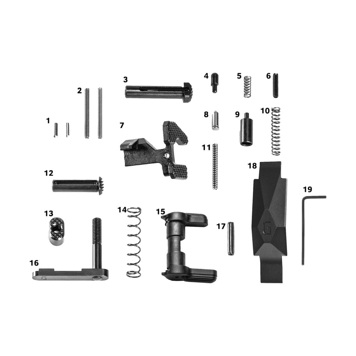 Ultra Duty Lower Parts Kit | Mil-Spec - Schwarz