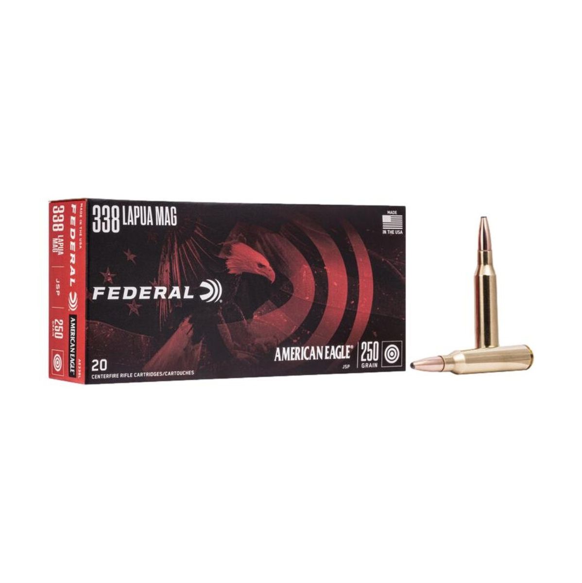 American Eagle JSP | 16.3g | 250grs | .338 Lapua Mag. | 20 Schuss