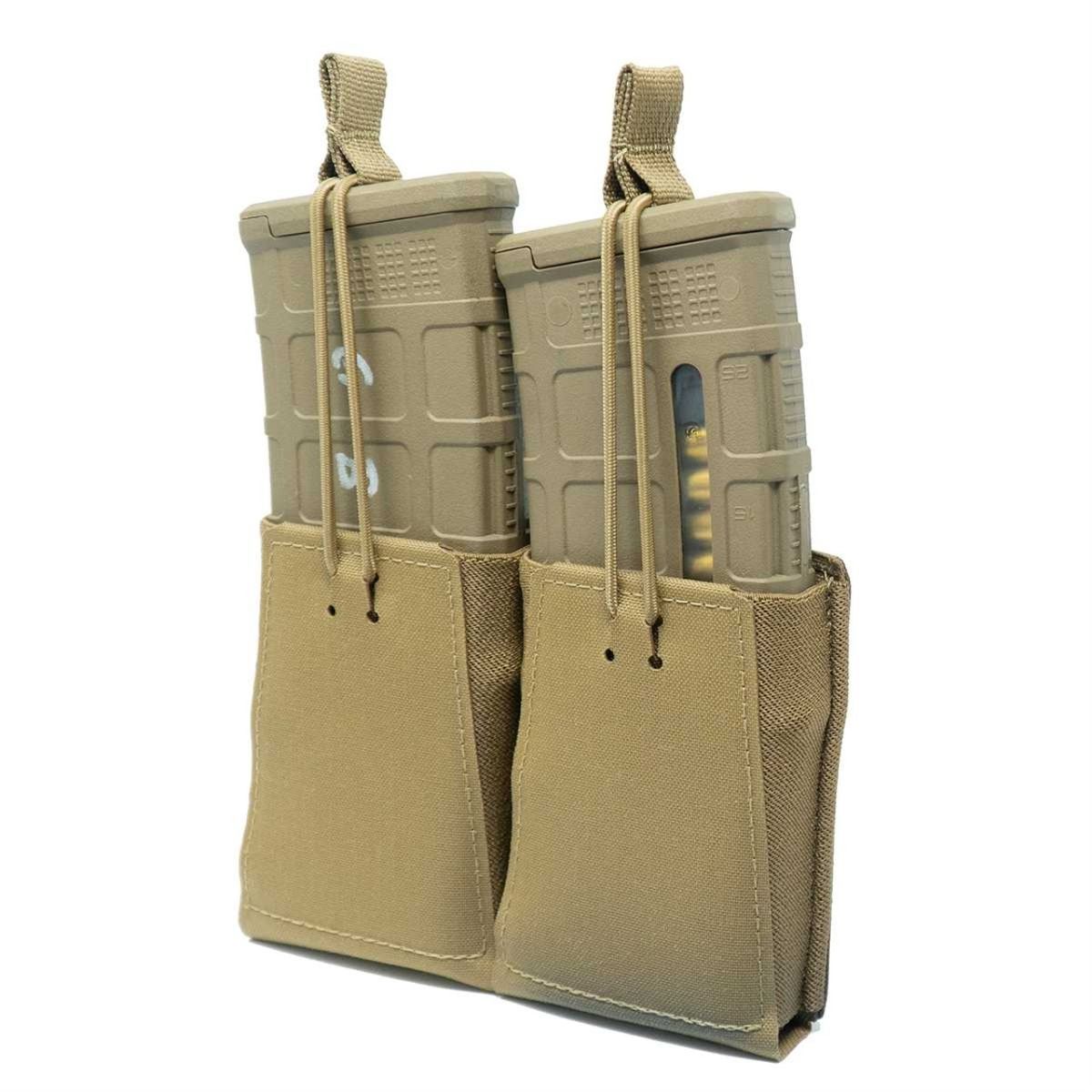 Double Rifle Magazine Pouch 5.56 | Bungee Retention - Coyote