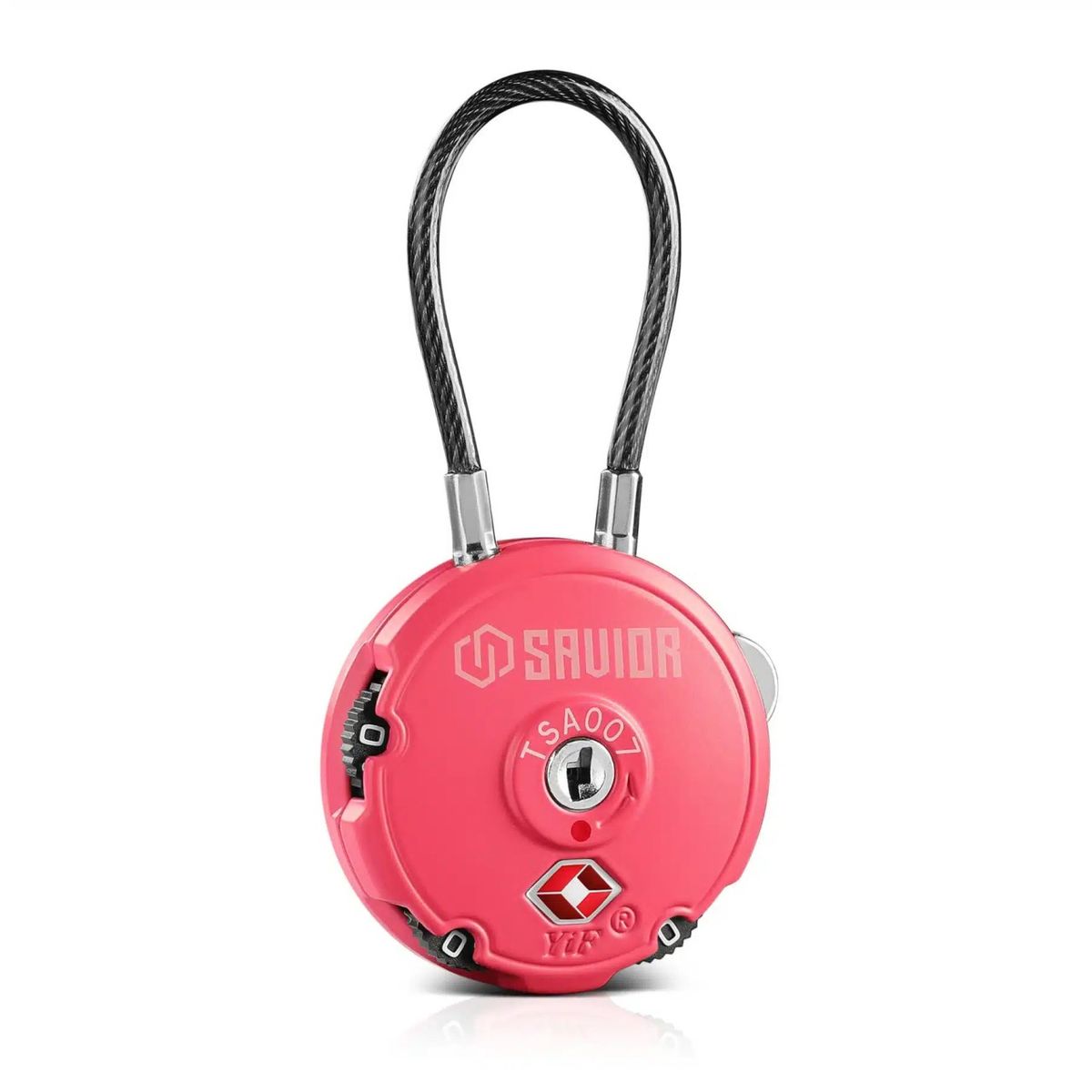 3-DIGIT CABLE LOCK | 1/2/4 PACK - Pink, 1 Stk