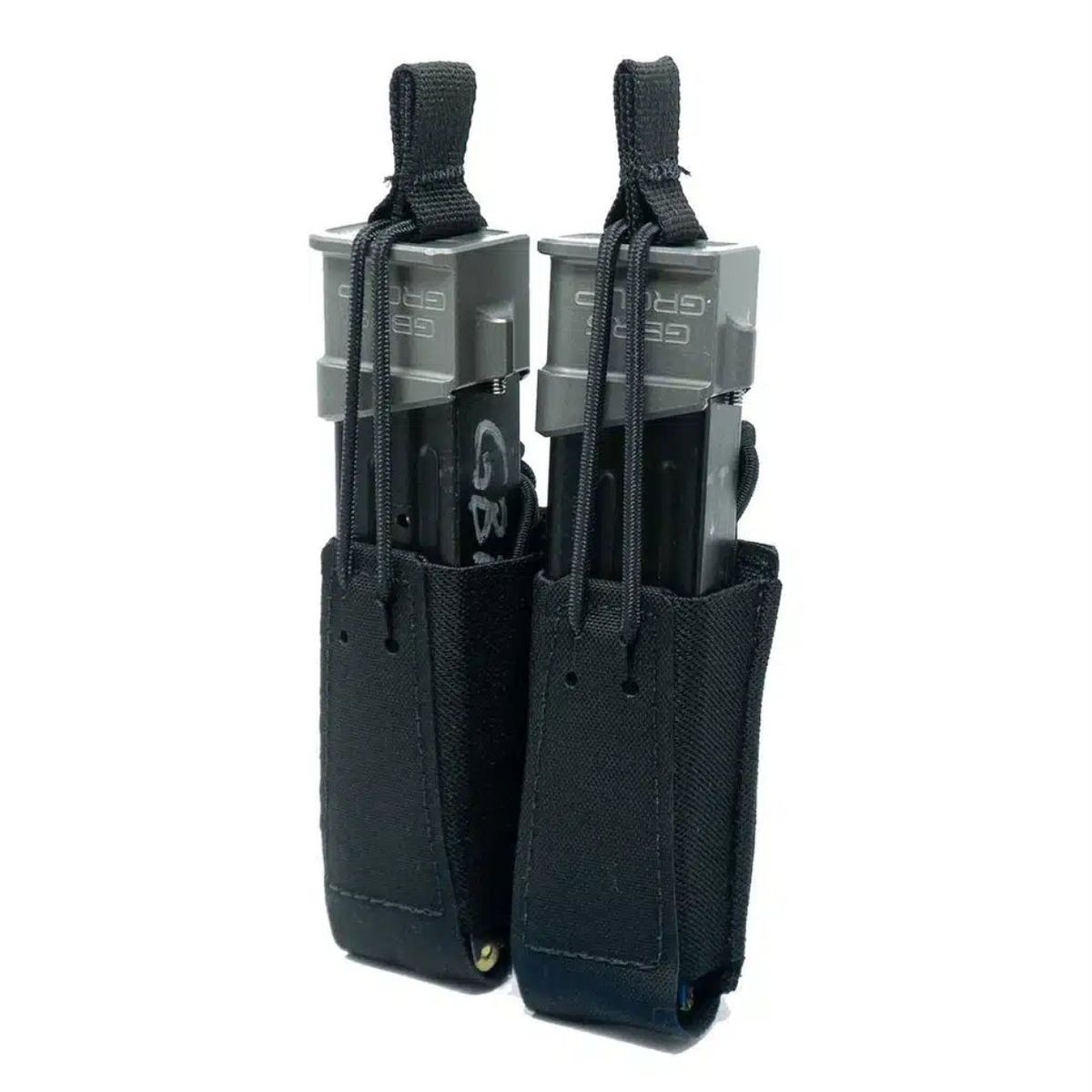 Double Pistol Magazine Pouch | Bungee Retention - Schwarz
