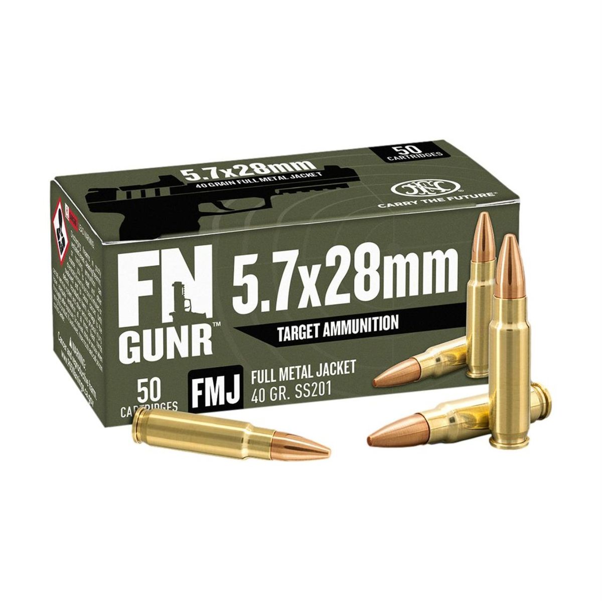 SS201 GUNR | 5.7x28mm NATO | FMJ | 2.5g | 40gr | 50 Patronen