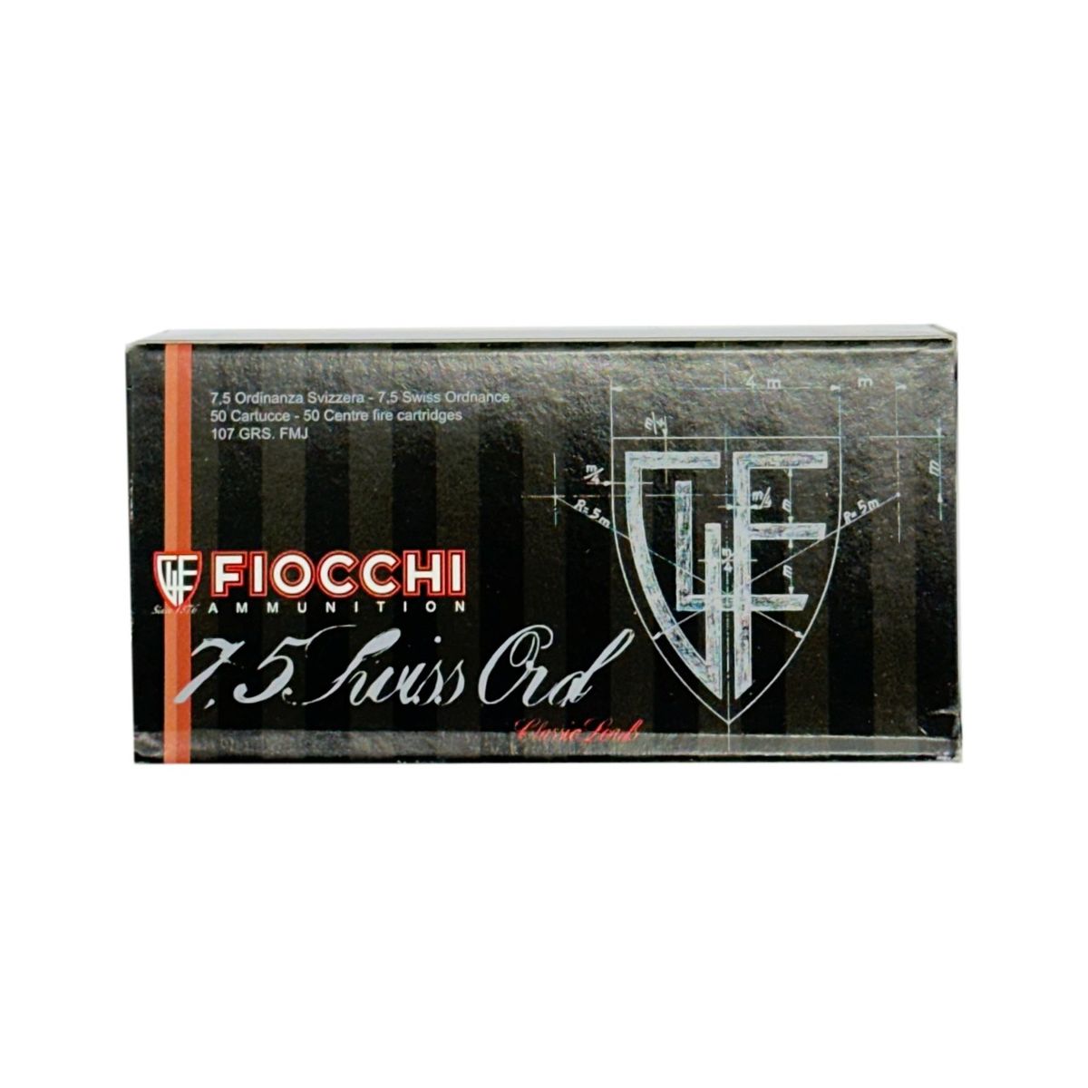 7.5 Ordonnanz Schweiz FMJ | 6.9g | 107gr | 7.5mm Swiss Ord | - 50 Patronen